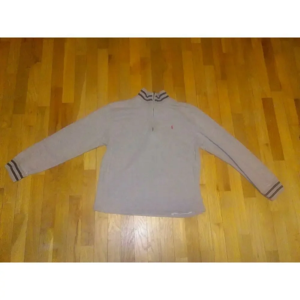 Polo Ralph Lauren Youth Sweater Jacket Grey/Blue Zip Cotton Size XL 20